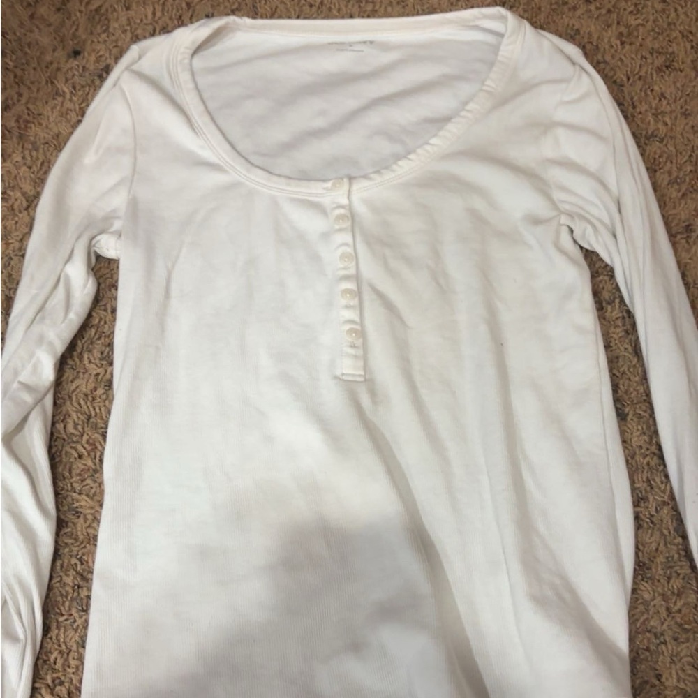 Old Navy White Long Sleeve Tee